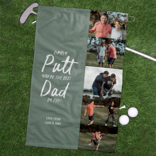 Beste vader van Par multi Foto Golf Fathers Day Go Golfhanddoek