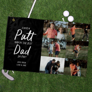 Beste vader van Par multi Foto Golf Fathers Day Golfhanddoek