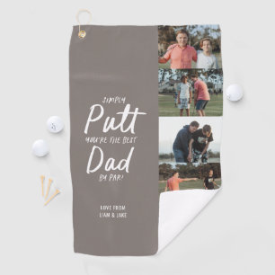 Beste vader van Par multi Foto Golf Fathers Day ta Golfhanddoek