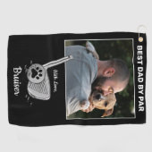 Beste vader van Par Pet Foto Golf Towel Golfhanddoek (Horizontaal)