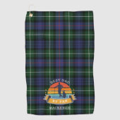 Beste vader van Par Pset MacKenzie Green Paars Golfhanddoek (Voorkant)