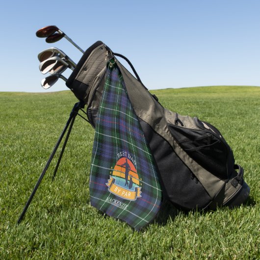 Beste vader van Par Pset MacKenzie Green Paars Golfhanddoek (Groen)