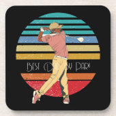 Beste vader van Par Rainbow & Black Bier Onderzetter (Voorkant)