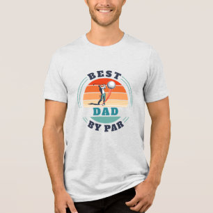 Beste vader van Par Retro Custom Golfing Fathers D Tri-Blend Shirt