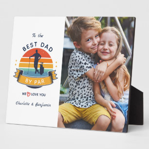 Beste vader van Par Retro Fathers Day Foto Golf Fotoplaat