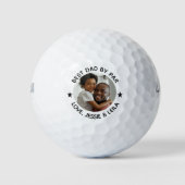 Beste vader van Par Stars Vaderdag Foto Golfballen (Voorkant)
