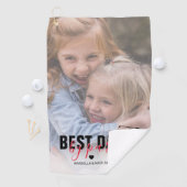 Beste vader van Par Vaderdag Foto Golfhanddoek (Insitu)