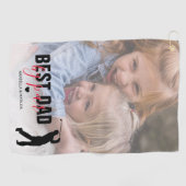 Beste vader van Par Vaderdag Foto Golfhanddoek (Horizontaal)