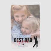 Beste vader van Par Vaderdag Foto Golfhanddoek (Voorkant)