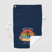 Beste vader van pas Golfing Fathers Day Novelty Golfhanddoek (Insitu)