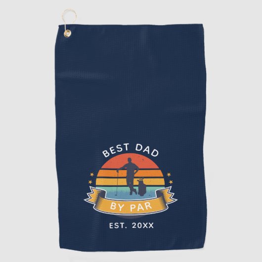 Beste vader van pas Golfing Fathers Day Novelty Golfhanddoek (Voorkant)