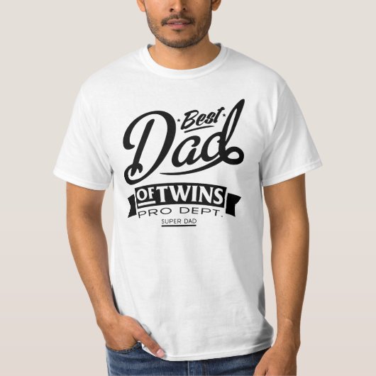 Beste vader van Twins Pro Dept. Super Pap T-shirt (Voorkant)