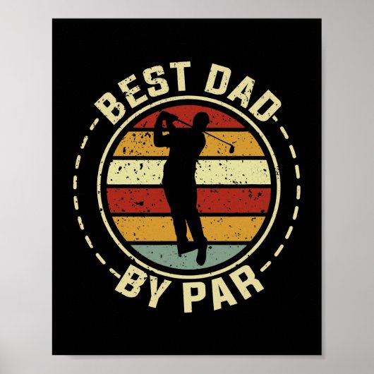 Beste vader van vaders dag Golf Golfing Funny Poster (Voorkant)