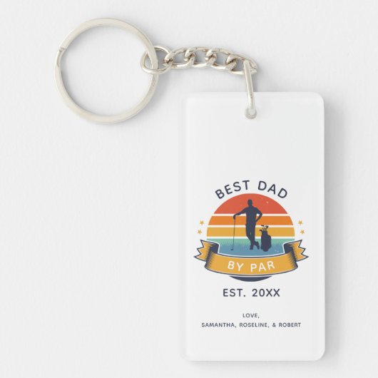 Beste vader van vaders Dag Golf Lover Sleutelhanger (Voorkant)