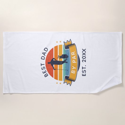 Beste vader van vaders Dag Golf-rondleiding Strandlaken (Voorkant)