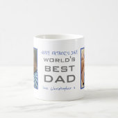 Beste vader van werelden Vaderdag 2 Foto aangepast Koffiemok (Center)