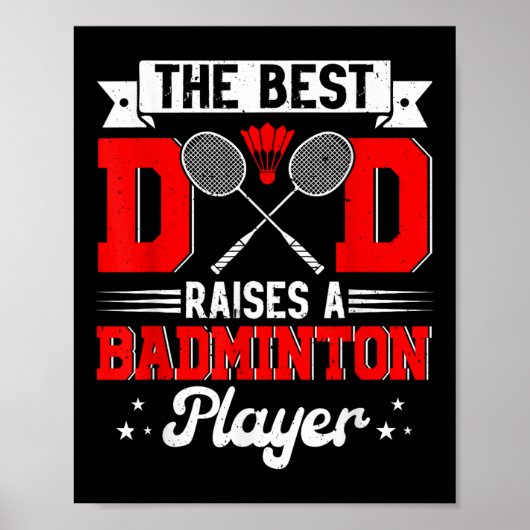 Beste vader verhoogt een badmintonspeler Vaderdag Poster (Voorkant)