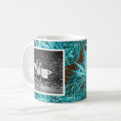 Beste vader verjaardagsfoto bladeren patroon mok (Voorkant links)