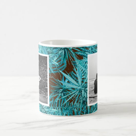 Beste vader verjaardagsfoto bladeren patroon mok (Center)