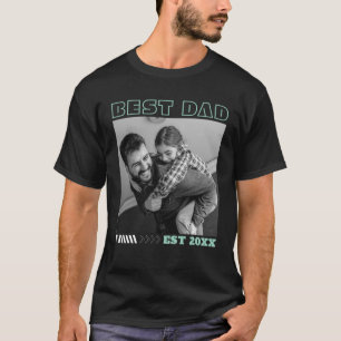 Beste Vader Vintage Foto Op Maat Vaderdag T-shirt