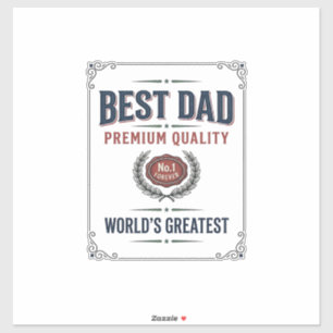Beste Vader Vintage Gravure T-Shirt Ontwerp_1 Sticker