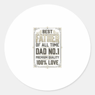 Beste Vader Vintage Gravure Typografisch Shirt De Ronde Sticker