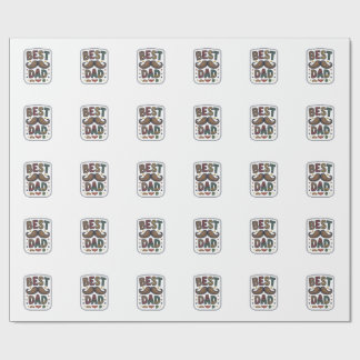 Beste Vader Vintage Snorhaar Vector Vader Design_1 Cadeaupapier