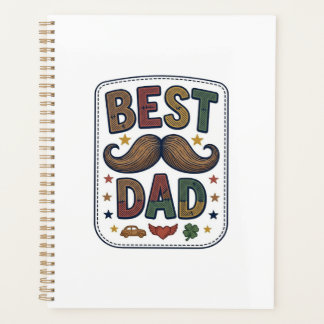 Beste Vader Vintage Snorhaar Vector Vader Design_1 Planner