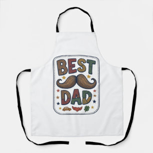 Beste Vader Vintage Snorhaar Vector Vader Design_1 Schort