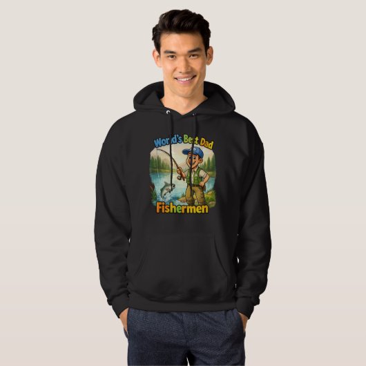 Beste Vader Visser bij het Meer Grappig Cadeau-ide Hoodie (Voorkant volledig)