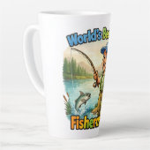 Beste Vader Visser bij het Meer Grappig Cadeau-ide Latte Mok (Linkerhoek)