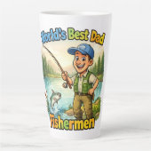 Beste Vader Visser bij het Meer Grappig Cadeau-ide Latte Mok (Voorkant)