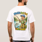 Beste Vader Visser bij het Meer Grappig Cadeau-ide T-shirt (Achterkant)