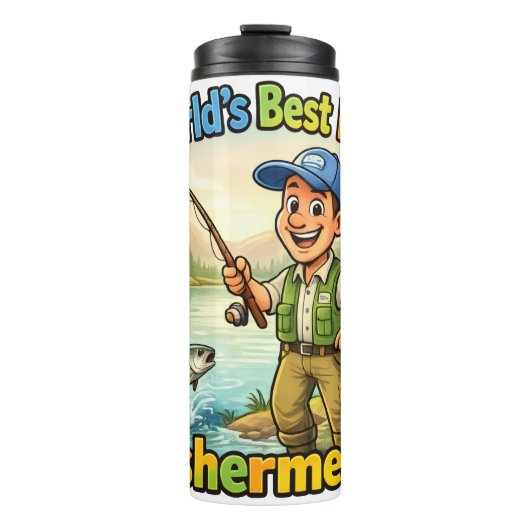 Beste Vader Visser bij het Meer Grappig Cadeau-ide Thermosbeker (Voorkant)