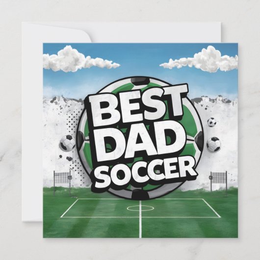 Beste vader voetbal graffiti vaderdag kerstkaart (Voorkant)