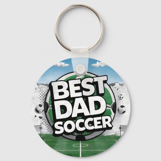 Beste vader voetbal graffiti vaders dag sleutelhan sleutelhanger (Achterkant)