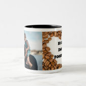 Beste vader voor altijd Modern 2 foto Tweekleurige Koffiemok (Center)