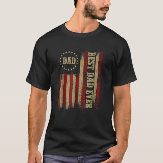 Beste vader voor mannen Vaderdag Amerikaanse vlag  T-shirt