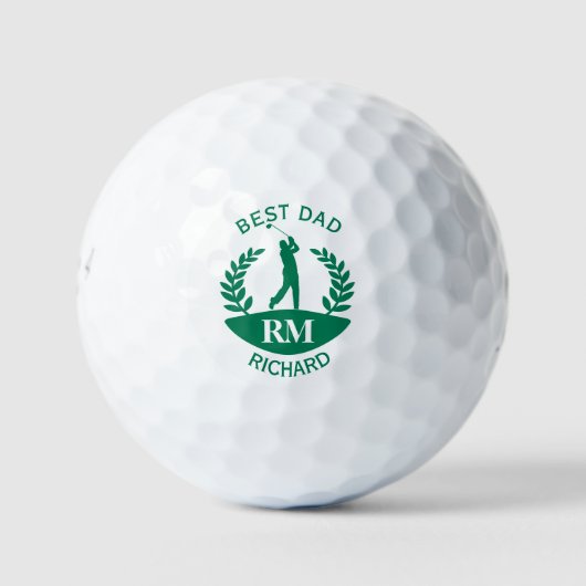 Beste vader Voornaam Golfer Monogram Golfballen (Voorkant)