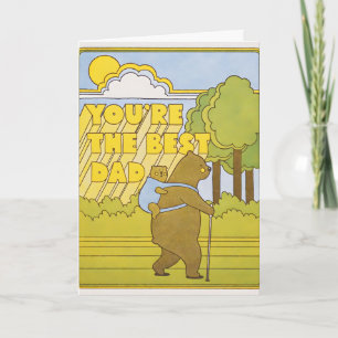 Beste Vader Wandelende Beren Letterpress Kaart