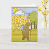 Beste Vader Wandelende Beren Letterpress Kaart (Gele Bloem)
