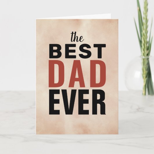 Beste Vader Watercolor Typografie Vaderdag Kaart (Voorkant)
