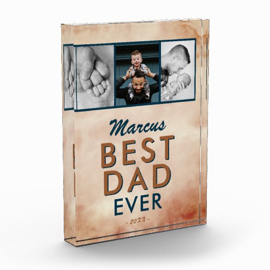 Beste vader Waterverf vader 3 Foto Collage (Links)