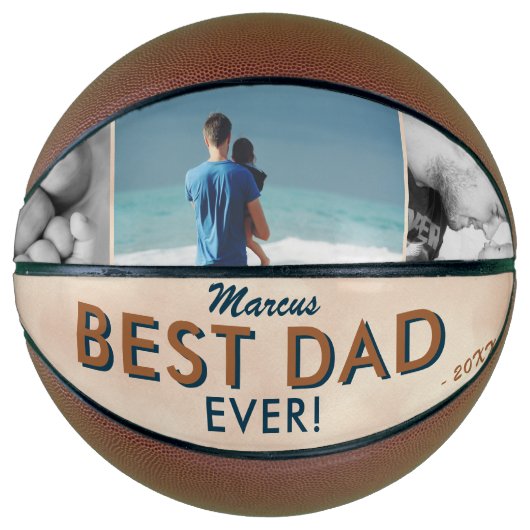 Beste vader Waterverf Vader Foto collage 3 dagen Basketbal (Voorkant)