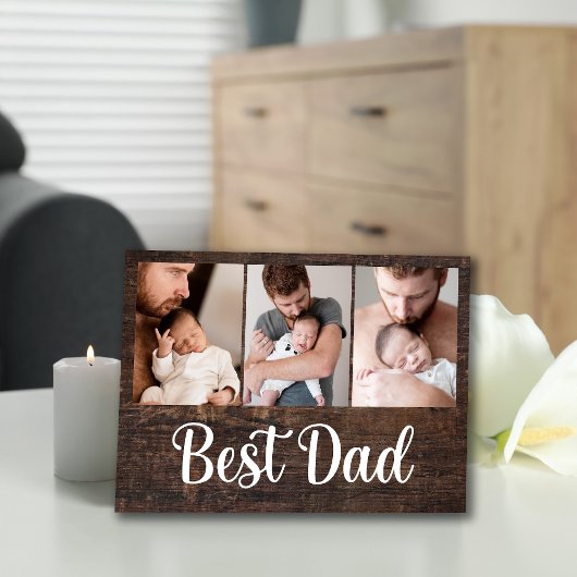 Beste vader Woodgrain foto Fotoplaat