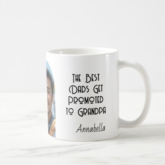 Beste vader wordt opa en aangepaste foto koffiemok (Rechts)