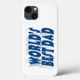Beste vader zee blauw 3d tekst Case-Mate iPhone case