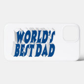 Beste vader zee blauw 3d tekst Case-Mate iPhone case (Achterkant (horizontaal))