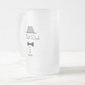 Beste vader  zwart en wit matglas bierpul (Voorkant links)