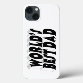 Beste vader zwarte 3d tekst Case-Mate iPhone case